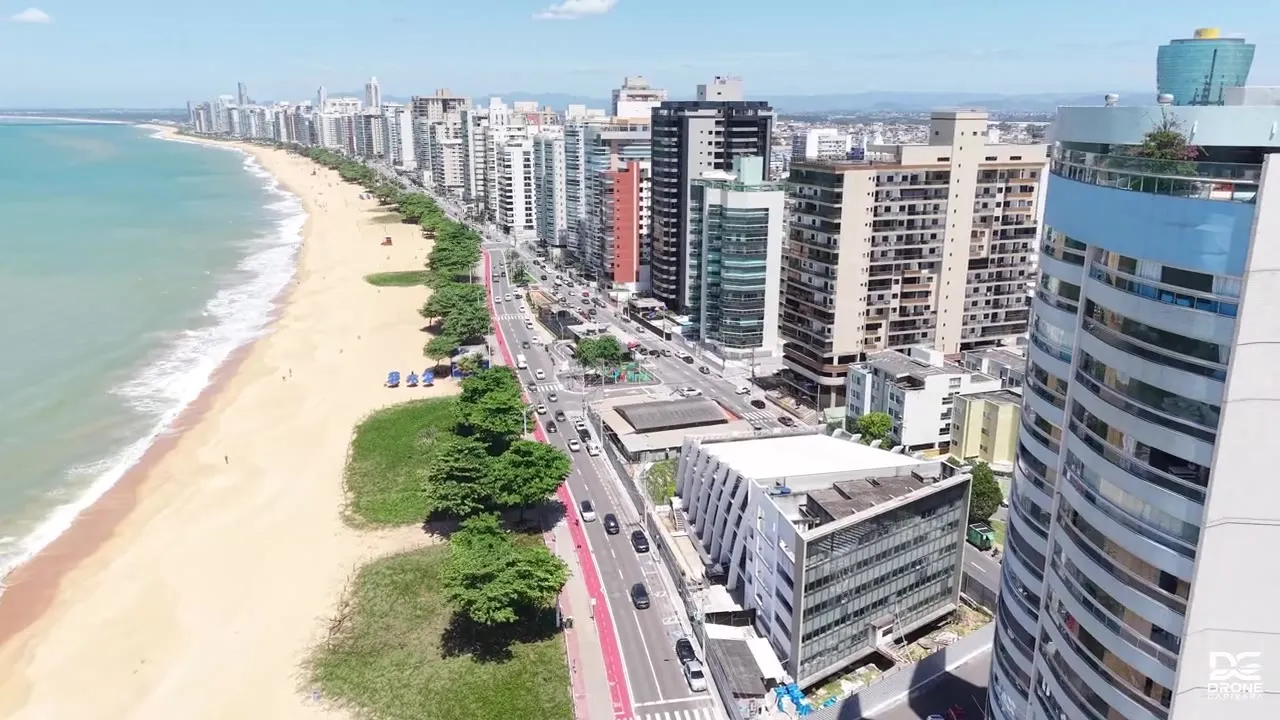 Vista aérea da orla da Grande Vitória, no Espírito Santo